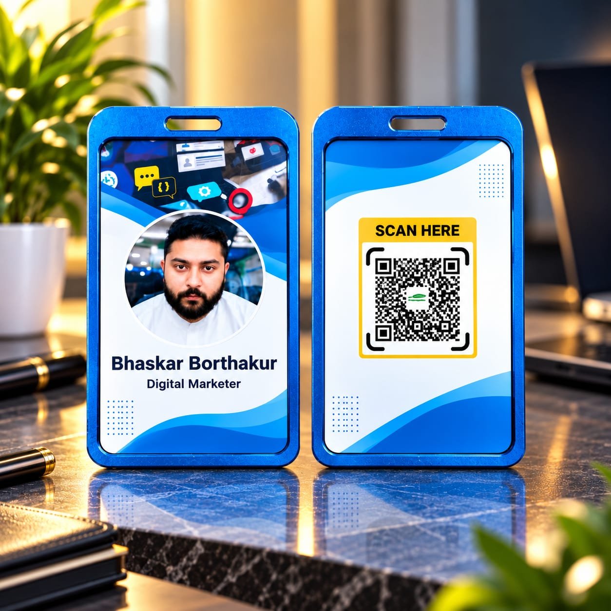 Blue Metal ID Card